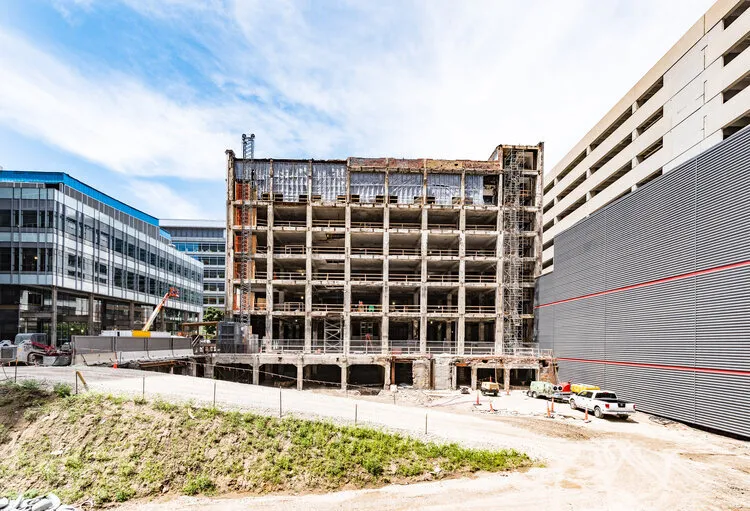 Wilkins Building exterior during construction