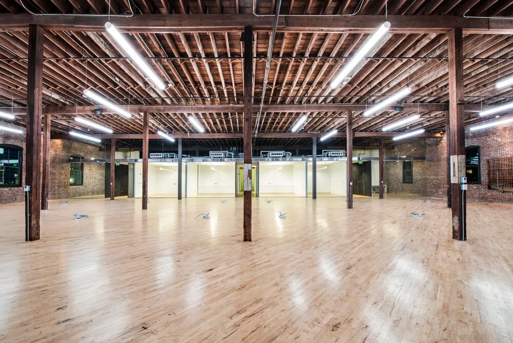 Market One open office with timber ceiling