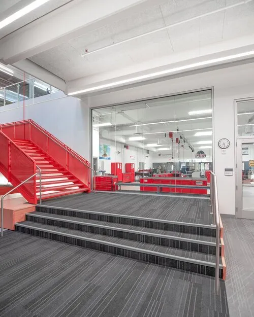 Waterloo Career Center red stair and commons