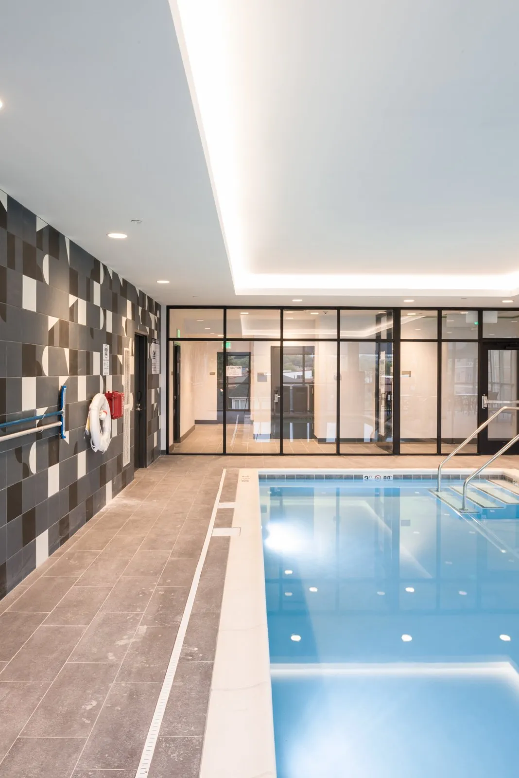 RISE indoor pool with feature wall